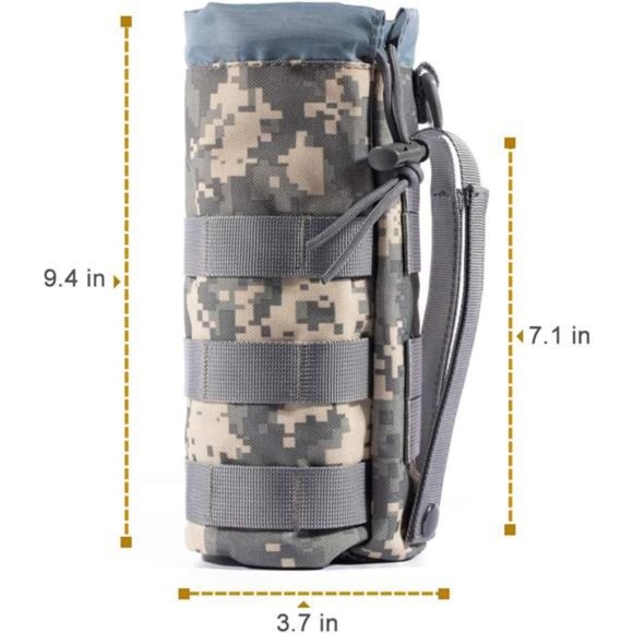Sports Water Bottles Pouch Bag, Tactical Drawstring Molle Water Bottle Holder - Picture 3 of 6